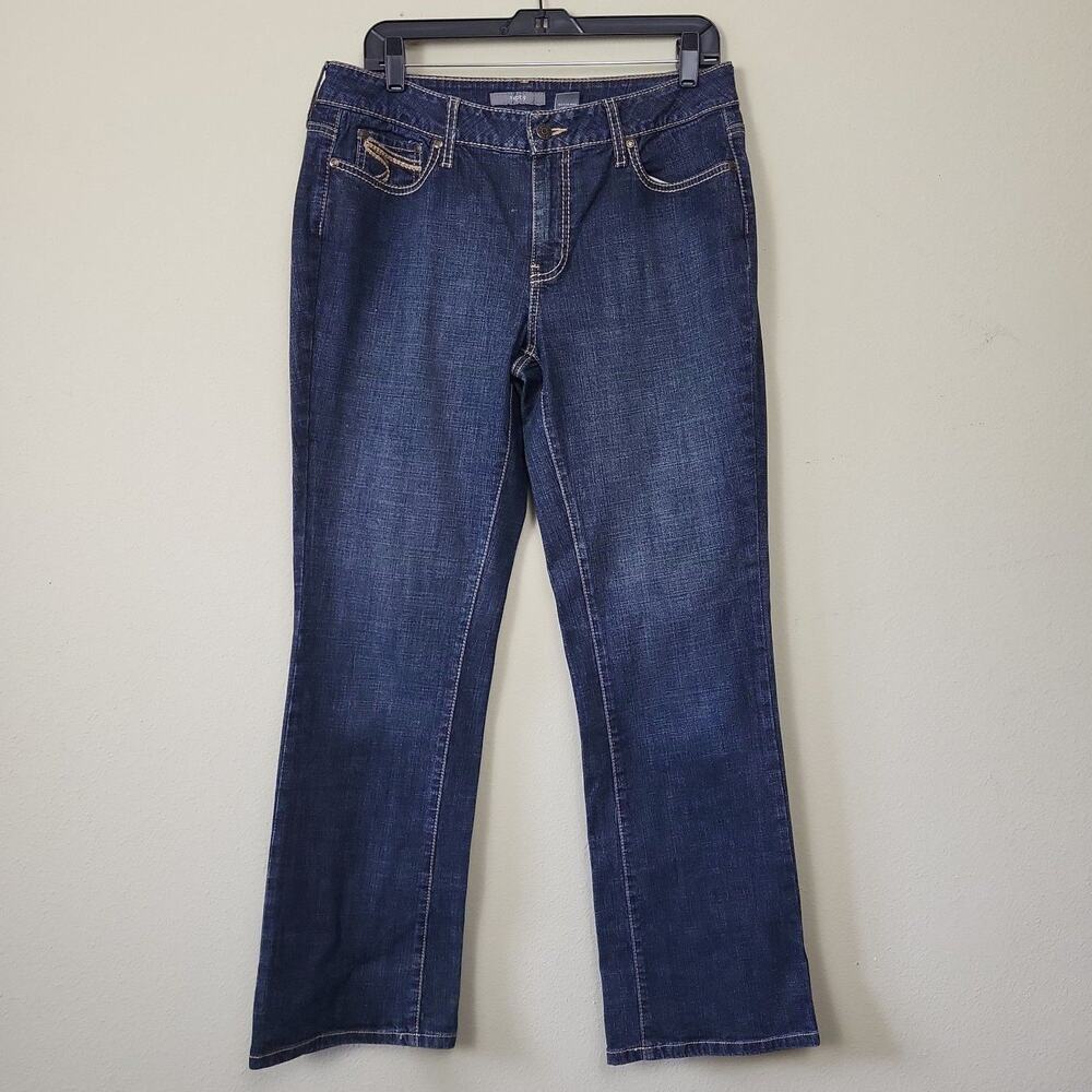 Apt. 9 Womens Blue Regular Fit‎ Medium Wash Mid Rise Denim Bootcut Jeans Size 10